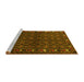 Sideview of Machine Washable Persian Yellow Traditional Rug, wshtr2033yw