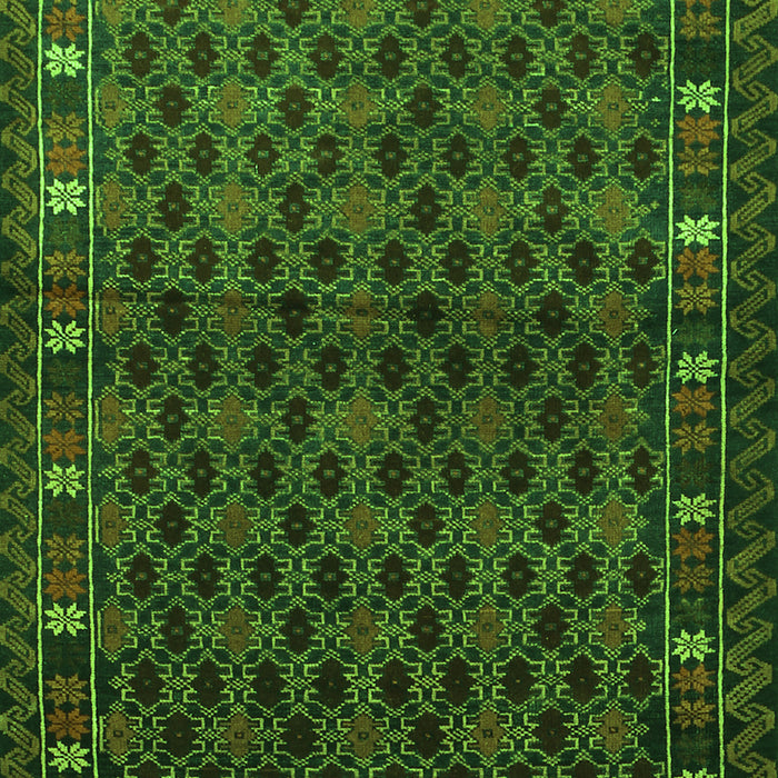 Serging Thickness of Machine Washable Persian Green Traditional Area Rugs, wshtr2033grn