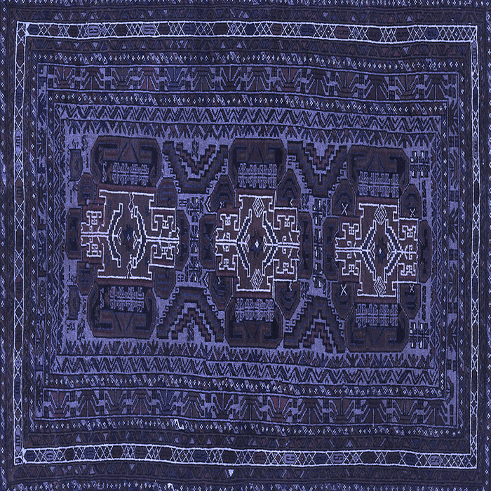Square Machine Washable Persian Blue Traditional Rug, wshtr2034blu