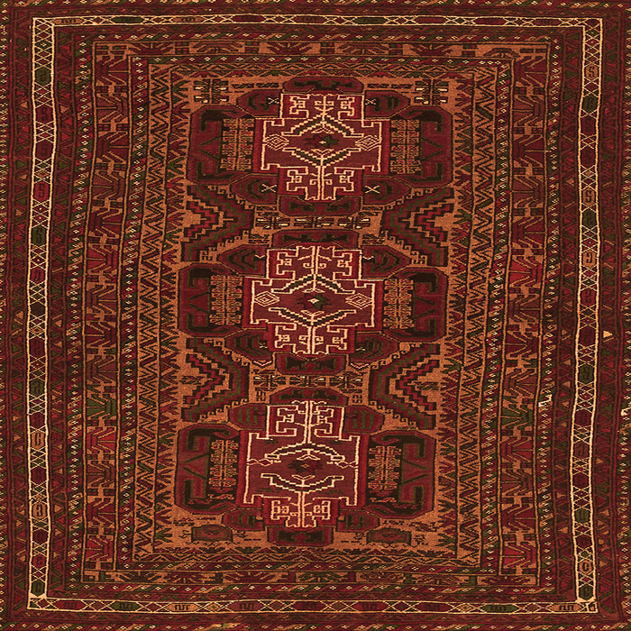 Serging Thickness of Persian Orange Traditional Rug, tr2034org