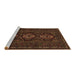 Sideview of Machine Washable Persian Brown Traditional Rug, wshtr2034brn