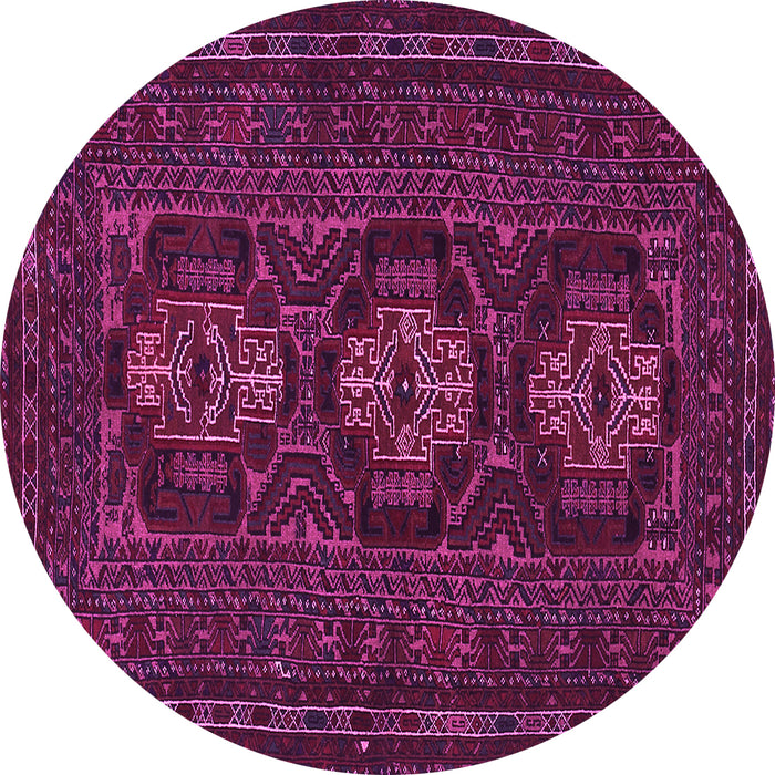 Round Machine Washable Persian Pink Traditional Rug, wshtr2034pnk