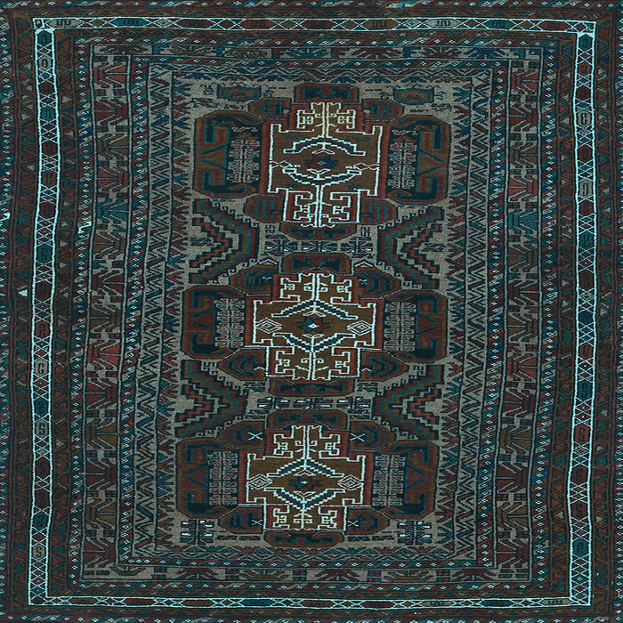 Square Machine Washable Persian Light Blue Traditional Rug, wshtr2034lblu