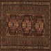 Square Persian Brown Traditional Rug, tr2034brn