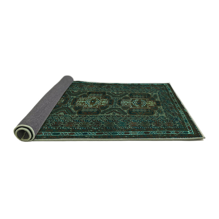Sideview of Persian Turquoise Traditional Rug, tr2034turq
