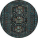 Round Persian Light Blue Traditional Rug, tr2034lblu