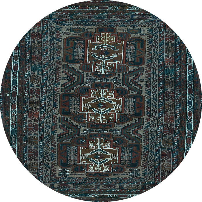 Round Machine Washable Persian Light Blue Traditional Rug, wshtr2034lblu