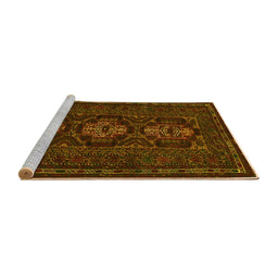Sideview of Machine Washable Persian Yellow Traditional Rug, wshtr2034yw