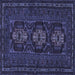 Square Persian Blue Traditional Rug, tr2034blu