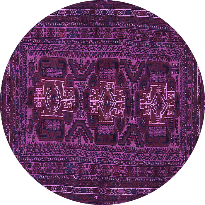 Round Persian Purple Traditional Rug, tr2034pur