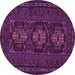 Round Persian Purple Traditional Rug, tr2034pur