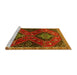 Sideview of Machine Washable Persian Yellow Traditional Rug, wshtr2035yw