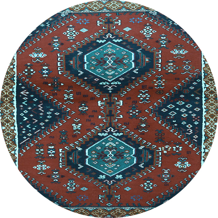 Round Persian Light Blue Traditional Rug, tr2035lblu