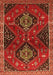 Serging Thickness of Machine Washable Persian Orange Traditional Area Rugs, wshtr2035org