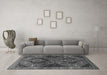 Machine Washable Persian Gray Traditional Rug in a Living Room,, wshtr2035gry