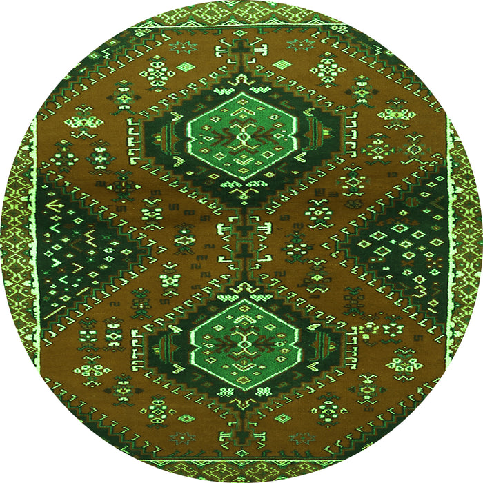 Square Persian Green Traditional Rug, tr2035grn