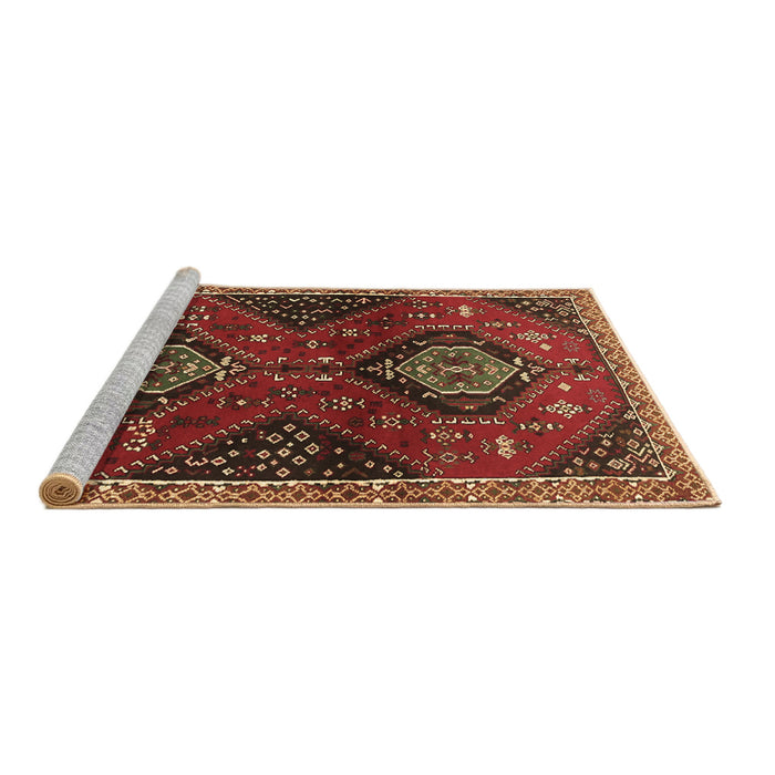Sideview of Machine Washable Persian Brown Traditional Rug, wshtr2035brn