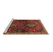 Sideview of Machine Washable Persian Brown Traditional Rug, wshtr2035brn