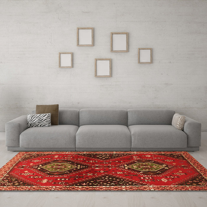 Machine Washable Persian Orange Traditional Area Rugs in a Living Room, wshtr2035org