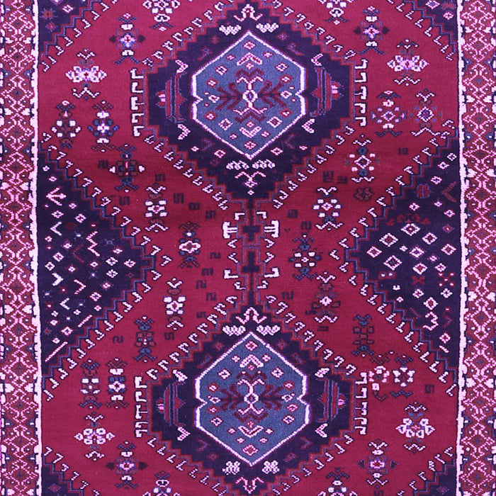 Machine Washable Persian Purple Traditional Area Rugs, wshtr2035pur