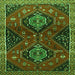 Round Machine Washable Persian Green Traditional Area Rugs, wshtr2035grn