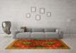 Machine Washable Persian Yellow Traditional Rug in a Living Room, wshtr2035yw