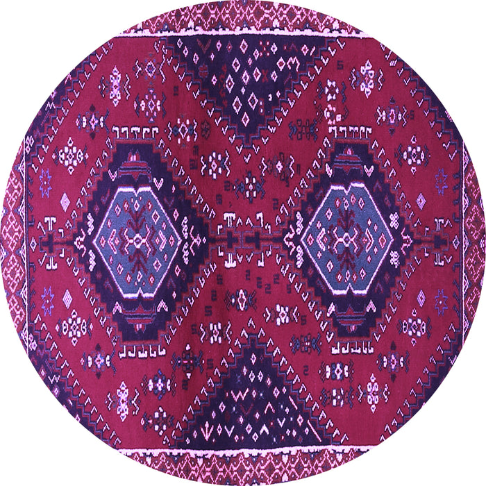 Round Persian Purple Traditional Rug, tr2035pur