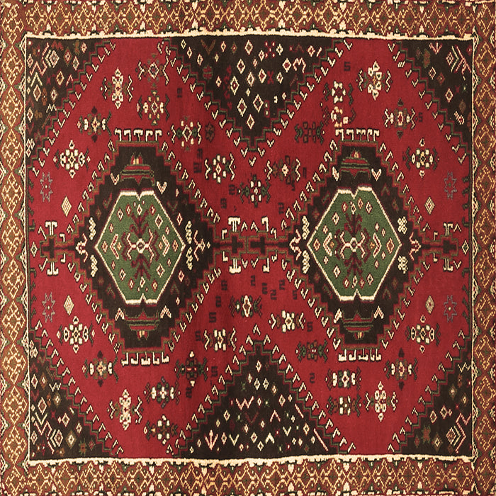 Square Machine Washable Persian Brown Traditional Rug, wshtr2035brn