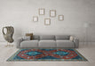 Machine Washable Persian Light Blue Traditional Rug in a Living Room, wshtr2035lblu