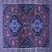 Square Persian Blue Traditional Rug, tr2035blu