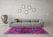 Machine Washable Persian Purple Traditional Area Rugs in a Living Room, wshtr2035pur