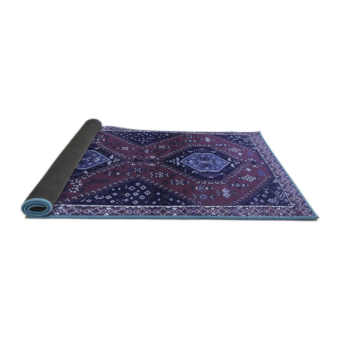 Sideview of Persian Blue Traditional Rug, tr2035blu