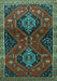 Machine Washable Persian Turquoise Traditional Area Rugs, wshtr2035turq