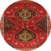 Square Persian Orange Traditional Rug, tr2035org