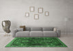 Machine Washable Persian Emerald Green Traditional Area Rugs in a Living Room,, wshtr2035emgrn