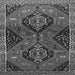 Round Machine Washable Persian Gray Traditional Rug, wshtr2035gry