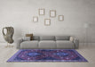 Machine Washable Persian Blue Traditional Rug in a Living Room, wshtr2035blu