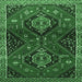 Square Machine Washable Persian Emerald Green Traditional Area Rugs, wshtr2035emgrn