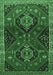 Machine Washable Persian Emerald Green Traditional Area Rugs, wshtr2035emgrn