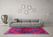 Machine Washable Persian Pink Traditional Rug in a Living Room, wshtr2035pnk