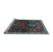 Sideview of Machine Washable Persian Light Blue Traditional Rug, wshtr2035lblu