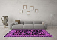 Machine Washable Persian Purple Traditional Rug, wshtr2036pur