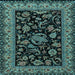 Square Machine Washable Persian Light Blue Traditional Rug, wshtr2036lblu