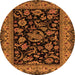 Machine Washable Persian Orange Traditional Area Rugs, wshtr2036org