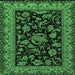 Square Persian Emerald Green Traditional Rug, tr2036emgrn
