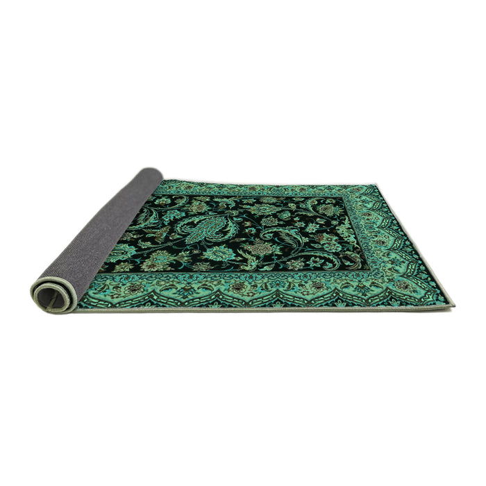 Sideview of Persian Turquoise Traditional Rug, tr2036turq
