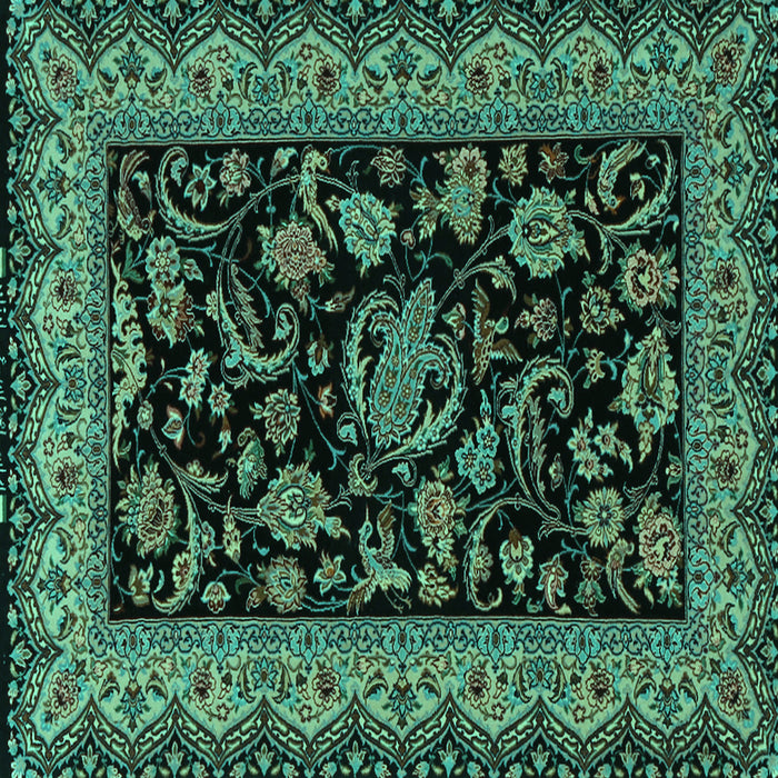 Square Persian Turquoise Traditional Rug, tr2036turq