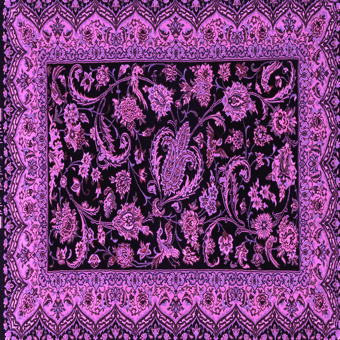 Square Machine Washable Persian Purple Traditional Area Rugs, wshtr2036pur