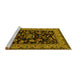 Sideview of Machine Washable Persian Yellow Traditional Rug, wshtr2036yw