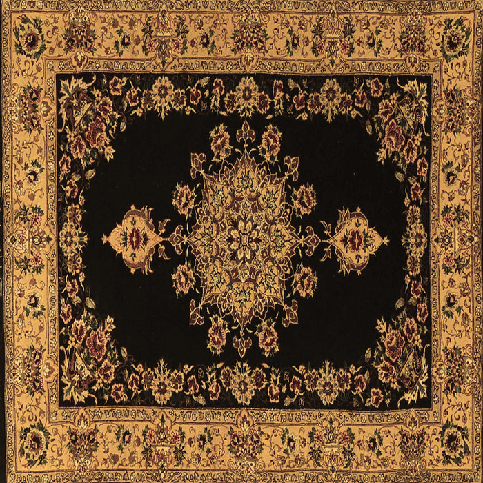 Square Medallion Brown Traditional Rug, tr2037brn